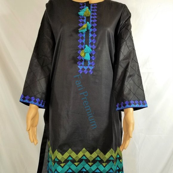 Pakistani Branded Embroidered Cotton/Lawn Kurti Tunic Kameez Shirt Top Small NEW - Picture 2 of 7